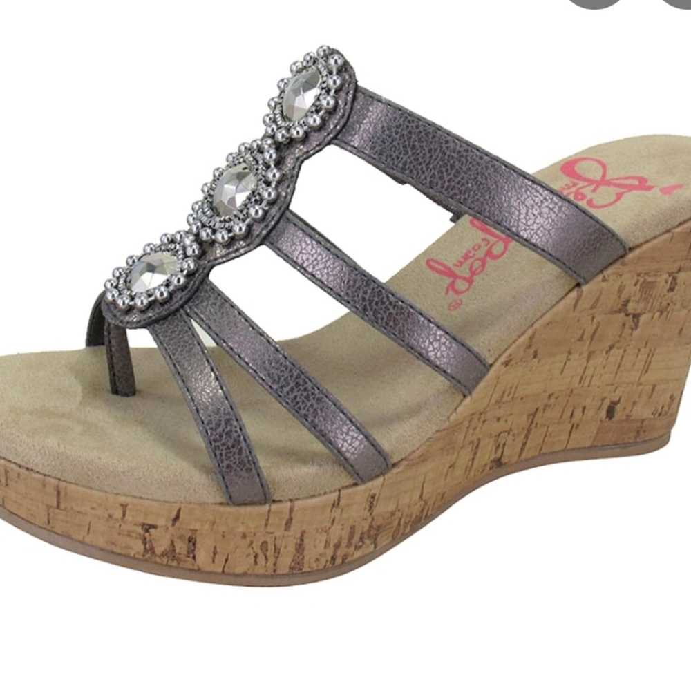 Jellpop Jeweled Wedge Sandals
